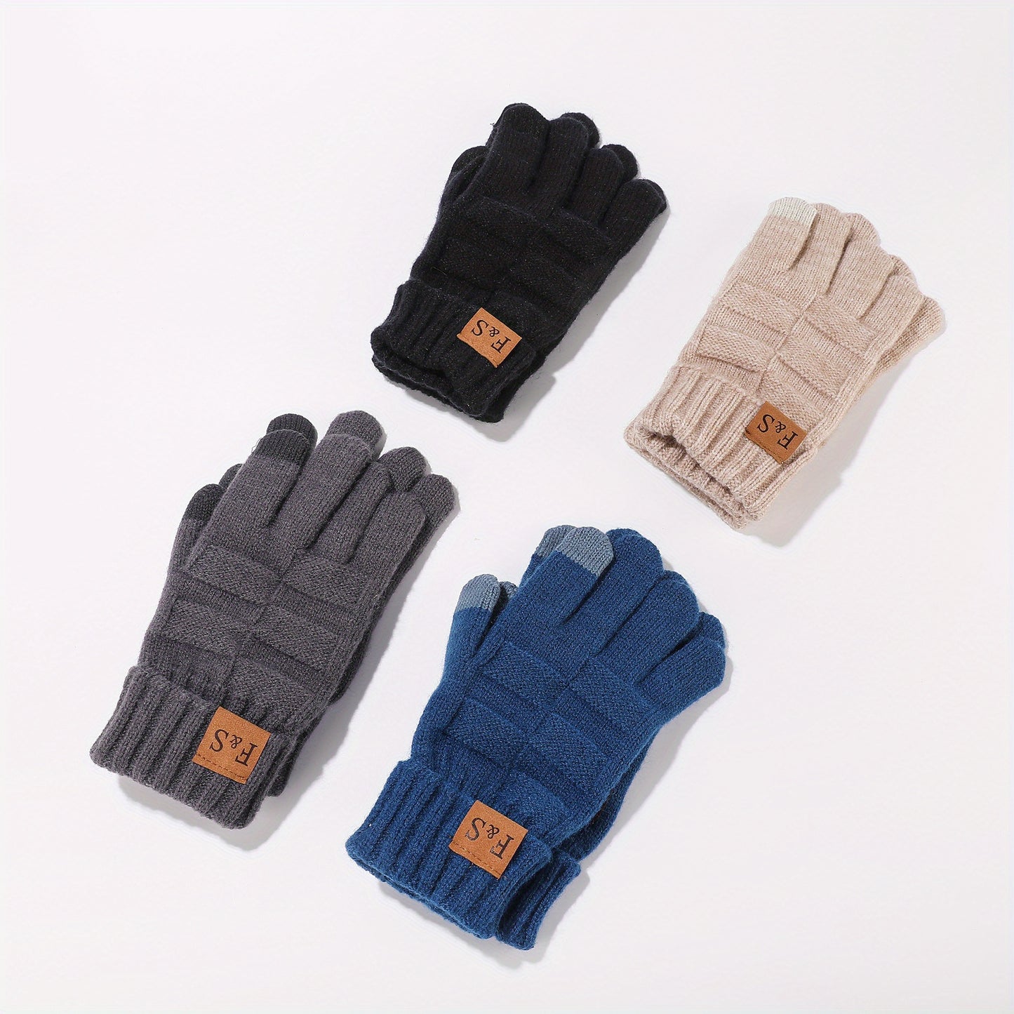 Bestseller Drei-teiliges Winter-Set aus Mütze, Schal & Handschuhen – Dick gefütterte Strick-Ohrenmütze mit verstellbarem Riemen, Unisex-Allround-Nackenwärmer für Männer und Frauen