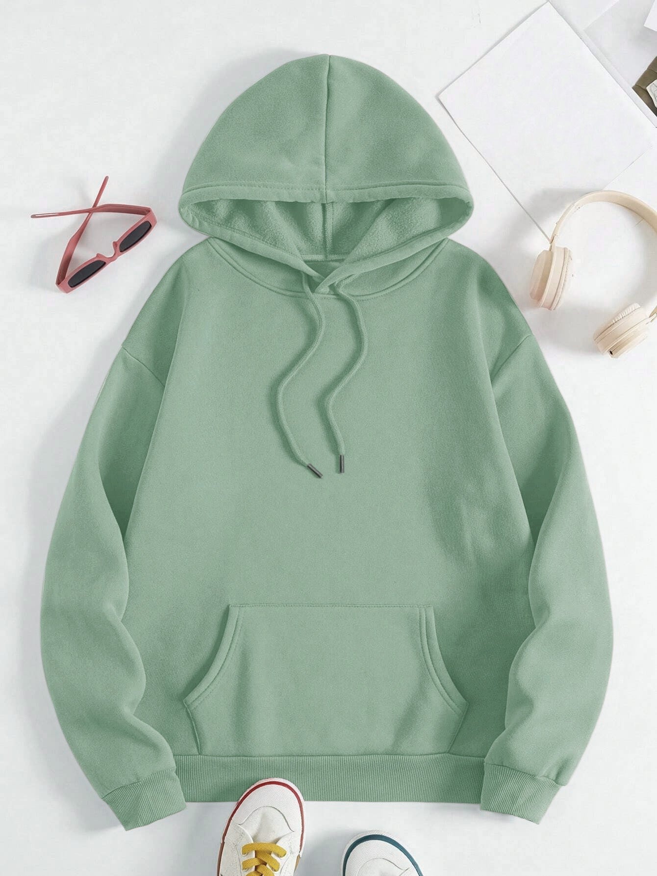 Große Größen  - Hoodie mit Totenkopf-Muster - Böse Alte Frau Druck