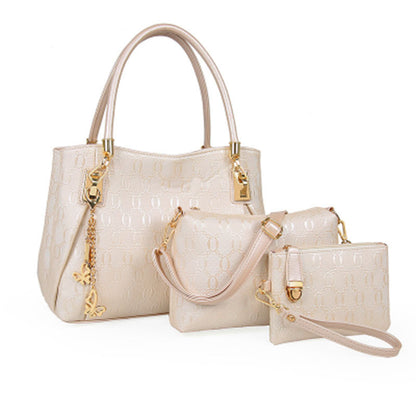 Damenhandtaschen 3-teiliges Set Damen Schultertasche Modische Geldbörse Vintage Kunst-Leder Tasche Handtasche mit großer Kapazität Schräg Schultertasche