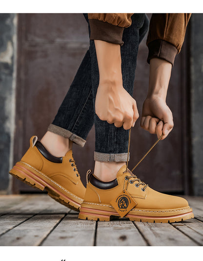 Herren Klassische Low-Top Oxfords - Schnürung mit Rundspitze, rutschfeste PVC-Sohle, leichtes Obermaterial & gepolsterte Innensohle für Business Casual, Outdoor, Fitnessstudio - Vielseitig für alle Jahreszeiten (Einfarbig)