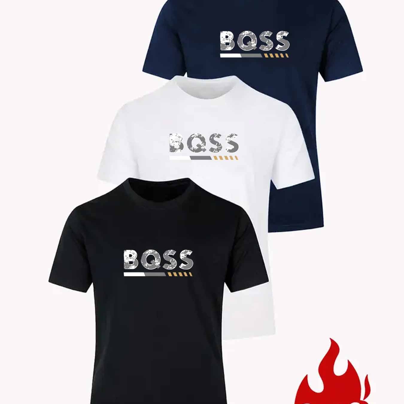 3er-Set sportliche Fashion-T-Shirts mit Buchstabenprint