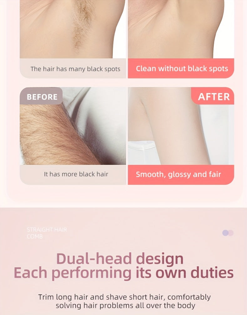 1 Stück Wiederaufladbarer Elektrorasierer mit Doppelkopf | 2-in-1 Kabelloser Unisex Nass- und Trocken-Body-Haarschneider sowie Gesichts-Epilierer, Pflegegeräte & Trimmer