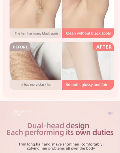 1 Stück Wiederaufladbarer Elektrorasierer mit Doppelkopf | 2-in-1 Kabelloser Unisex Nass- und Trocken-Body-Haarschneider sowie Gesichts-Epilierer, Pflegegeräte & Trimmer