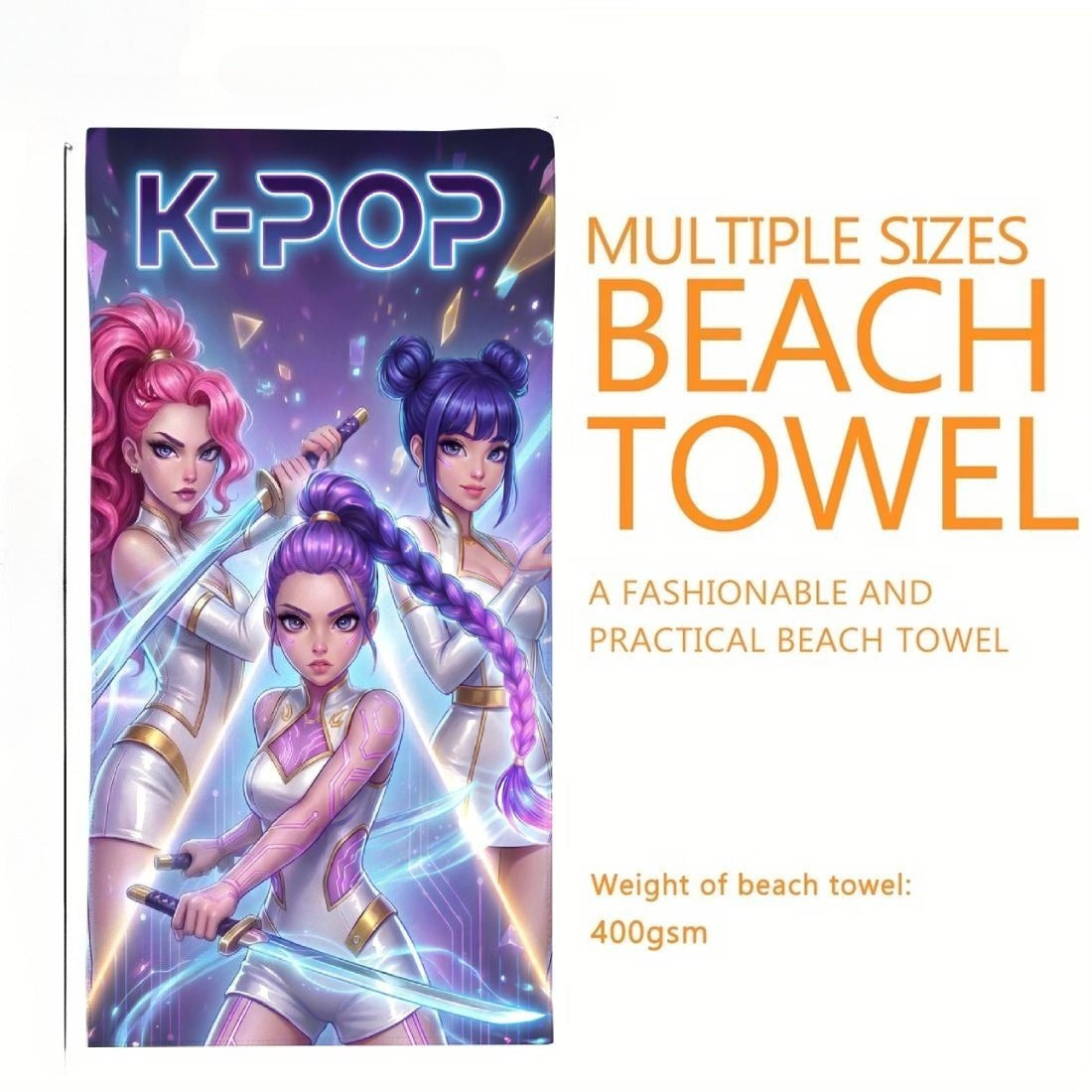 1 Stück K-POP Gruppen Themen Mikrofaser Strandtuch & Bade-Decke Geeignet für Pool, Reisen, Partys - Schnell trocknend, weich, saugfähig, geeignet für K-Pop-Fans, Badetuch mit K-Pop-Druck für Sommer-Stranddekorationen