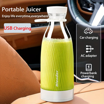 Kompakter 500ML elektrischer Entsafter und Mixer, kabellos und tragbar mit USB-Aufladung, ausgestattet mit 6 Klingen. Ideal zum Zubereiten von Smoothies und Shakes