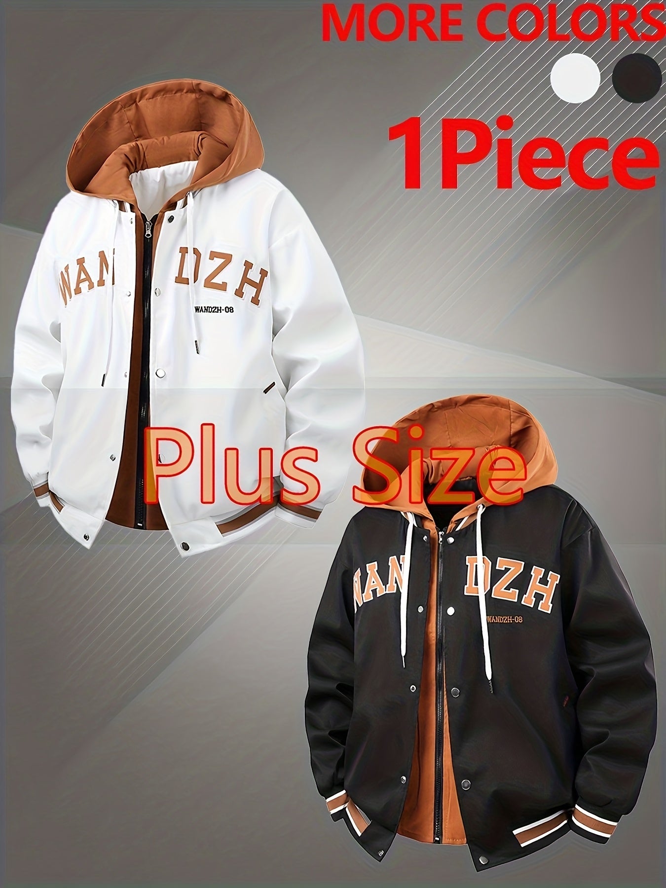 Oversized Bomberjacke für Herren mit Kapuze , geeignet für Outdoor, Handwaschbare warme Pilotenjacke