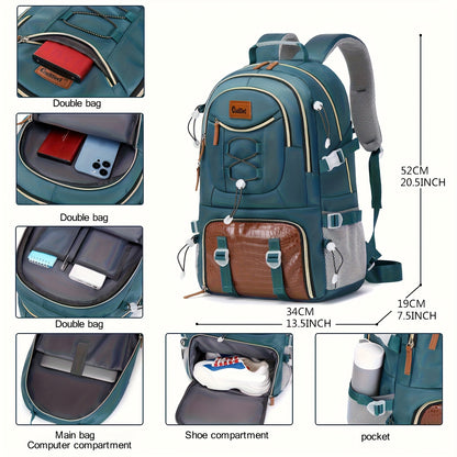 Großer Outdoor-Reiserucksack mit hoher Kapazität, mit Laptop-/Tablet-Fach, Schuhfach, verstellbaren Gurten - langlebiger Sport-Rucksack
