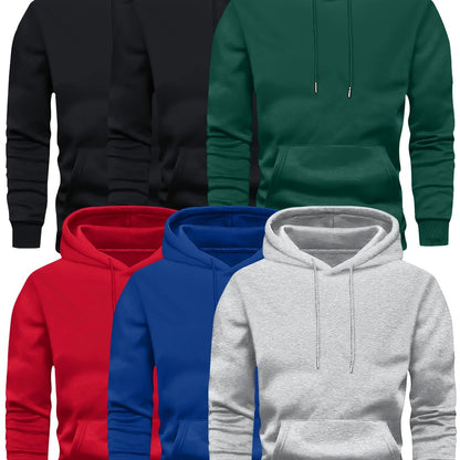 6er-Pack Lässiges Mode-Sportliches Oversized Herren Vielseitiges Trendiges Kapuzen-Sweatshirt, PLUS SIZE