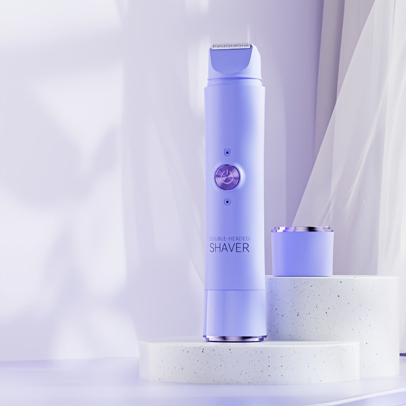 1 Stück Wiederaufladbarer Elektrorasierer mit Doppelkopf | 2-in-1 Kabelloser Unisex Nass- und Trocken-Body-Haarschneider sowie Gesichts-Epilierer, Pflegegeräte & Trimmer