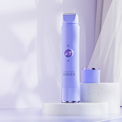 1 Stück Wiederaufladbarer Elektrorasierer mit Doppelkopf | 2-in-1 Kabelloser Unisex Nass- und Trocken-Body-Haarschneider sowie Gesichts-Epilierer, Pflegegeräte & Trimmer