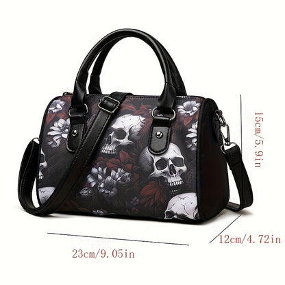 Eine stilvolle Schultertasche von Perfect Lily für Frauen im Totenkopf-Design, mit einem geräumigen und minimalistischen Design, aus Nylon gefertigt,