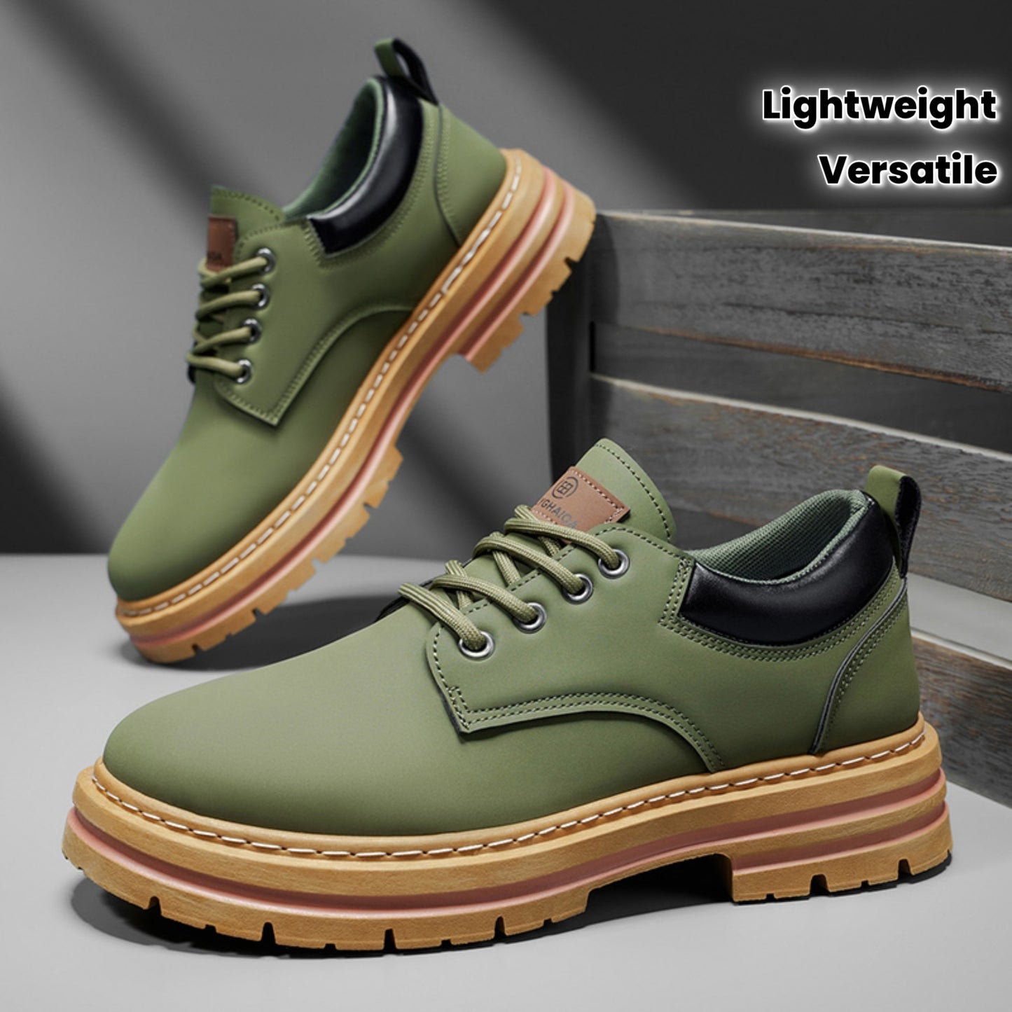 Herren Klassische Low-Top Oxfords - Schnürung mit Rundspitze, rutschfeste PVC-Sohle, leichtes Obermaterial & gepolsterte Innensohle für Business Casual, Outdoor, Fitnessstudio - Vielseitig für alle Jahreszeiten (Einfarbig)