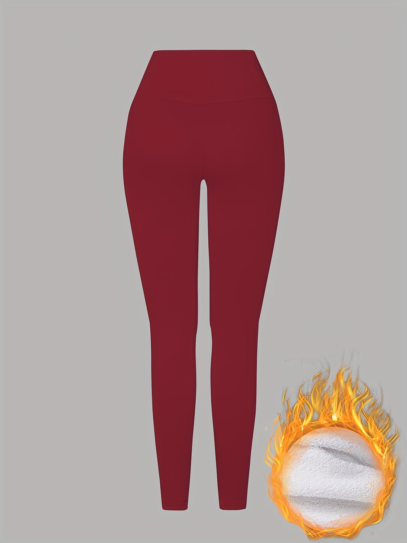 Damen Thermo-Leggings mit dickem Fleece-Futter und hohem Bund – Winterwärme, dehnbarer Skinny-Fit, einfarbig, lange Länge, perfekt für Freizeit- oder Outdoor-Aktivitäten