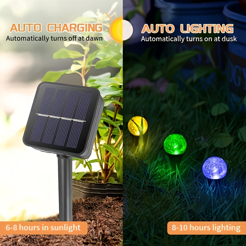 20 Stück Solar-Garten-Kristalllichter, Außen-Rasenlichter mit 8 Lichtmodi, automatische Abschaltung am Tag undNight-On for Summer, Camping, Christmas, Wedding, Party, Birthday Pathway Decorations