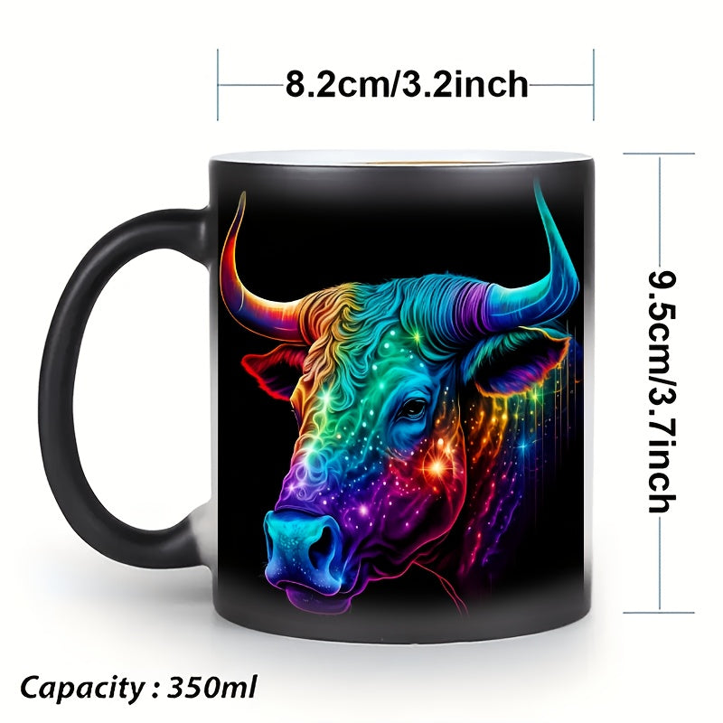 1 Stück 0,33Liter Zodiac Magic Farbwechsel-Becher - Lebhaftes Sternbild-Design, für heiße & kalte Getränke, perfekte Geschenkidee nur Handwäsche
