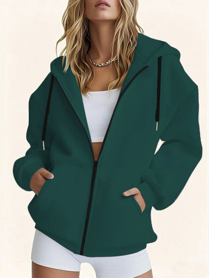 Plus-Size-Hoodie für Damen  lässige Langarmjacke für Herbst/Winter, maschinenwaschbar