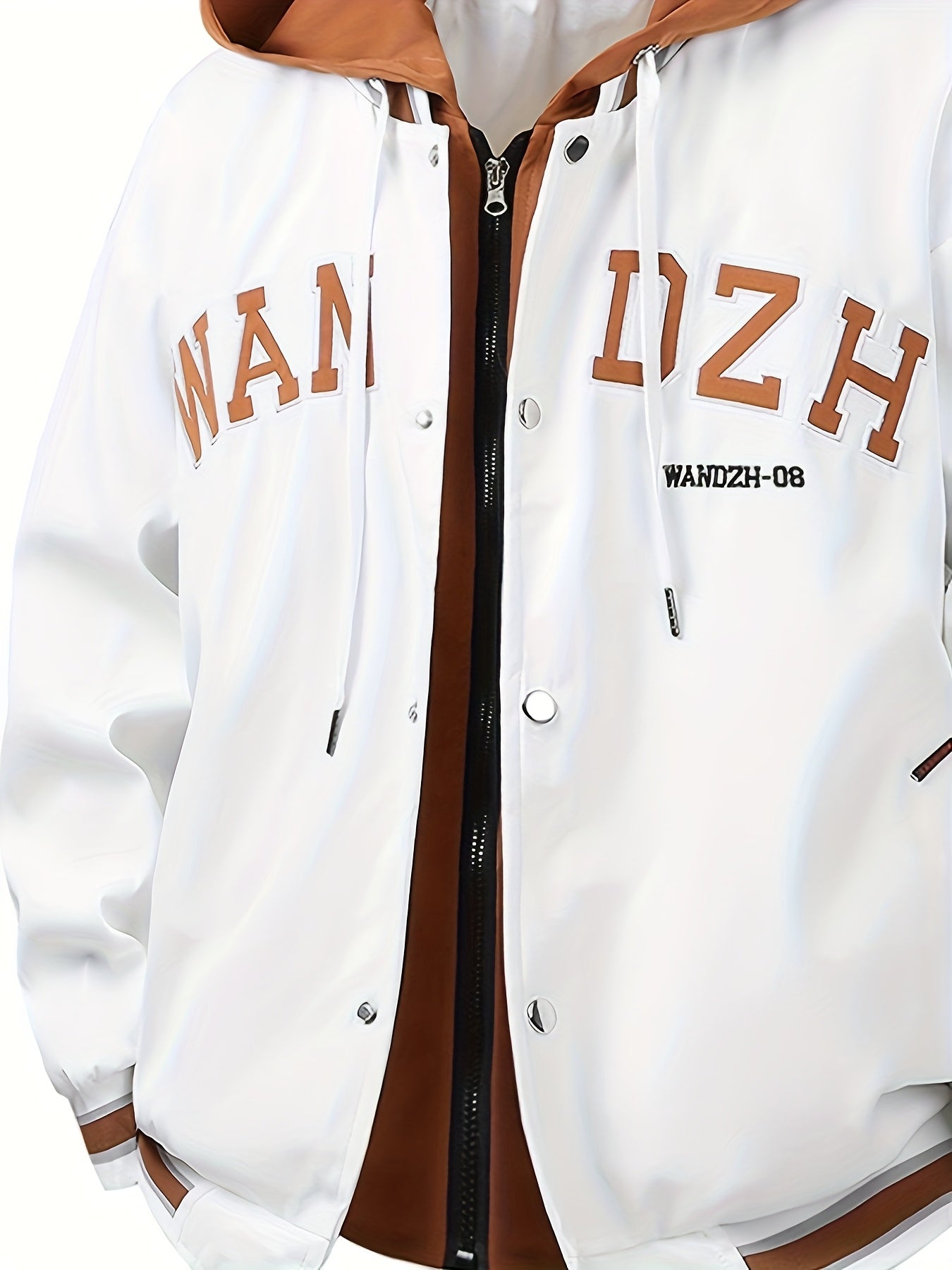 Oversized Bomberjacke für Herren mit Kapuze , geeignet für Outdoor, Handwaschbare warme Pilotenjacke