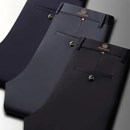 3er-Pack hoch elastische Herren-Business-Casual-Hosen, ganzjährige Tragbarkeit, knitterfrei – kein Bügeln erforderlich, professioneller Stil, klassisches Design, hochwertige Verarbeitung, maschinenwaschbar