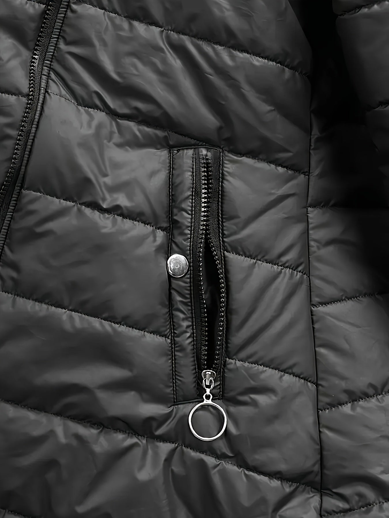 2025 mittel-langer Wintermantel mit Kapuze