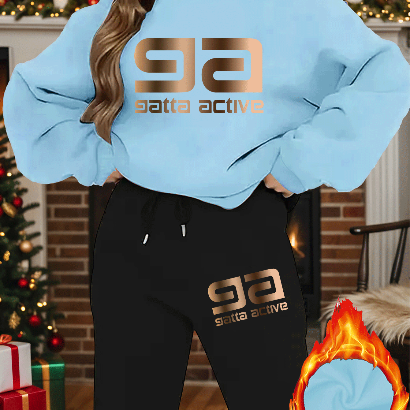 2-teiliges künstlerisches, elegantes Grafik-Slogan-gedrucktes Y2K-Stil neues Damen-Casual-Sport Set mit Rundhals-Pullover mit langen Ärmeln und Hose