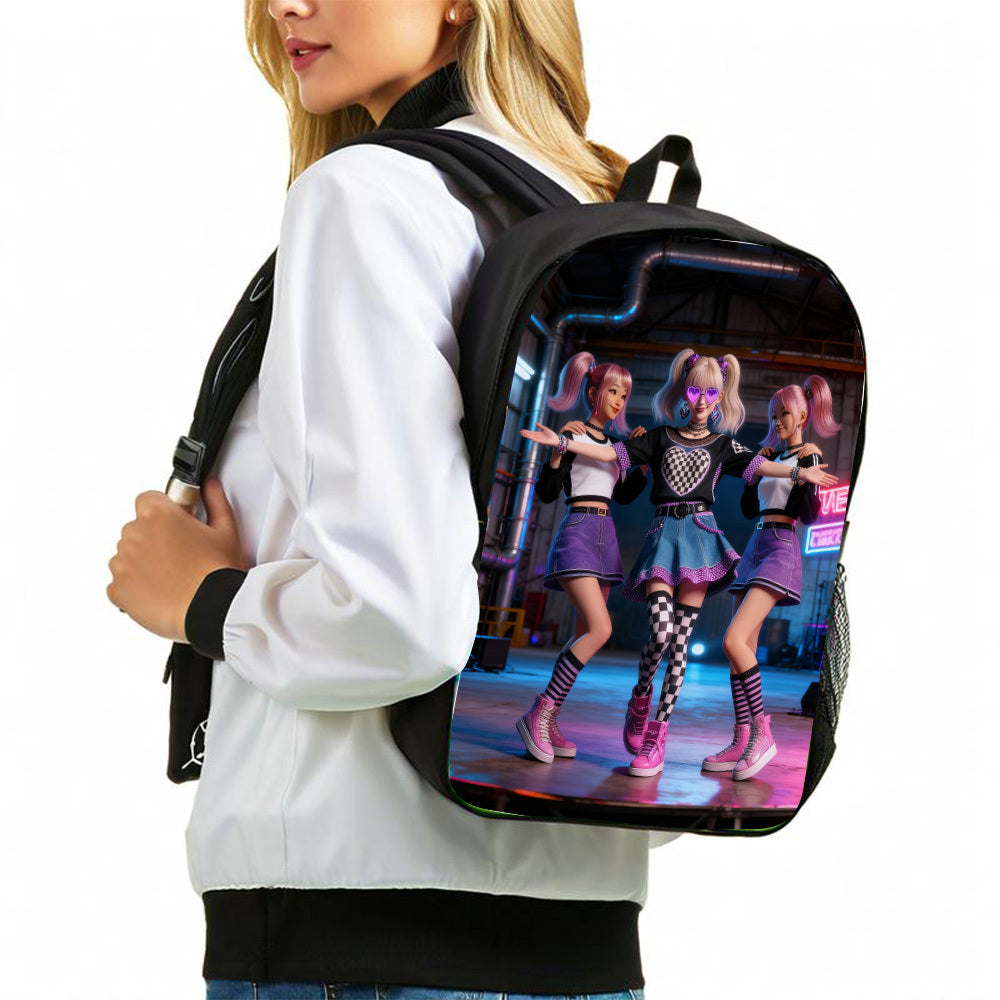 K-Pop Themen-Rucksack-Set mit Umhängetasche & Federmäppchen , koreanisches Popkultur-Design Sport, Reisen