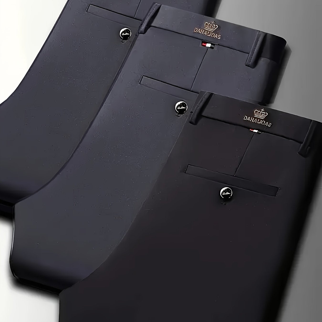 3er-Pack hoch elastische Herren-Business-Casual-Hosen, ganzjährige Tragbarkeit, knitterfrei – kein Bügeln erforderlich, professioneller Stil, klassisches Design, hochwertige Verarbeitung, maschinenwaschbar