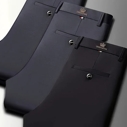 3er-Pack hoch elastische Herren-Business-Casual-Hosen, ganzjährige Tragbarkeit, knitterfrei – kein Bügeln erforderlich, professioneller Stil, klassisches Design, hochwertige Verarbeitung, maschinenwaschbar
