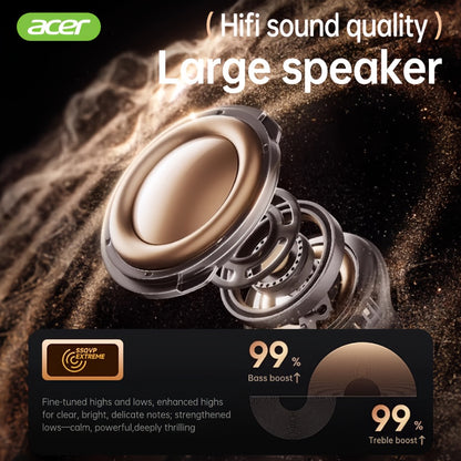 [Acer] 2025 neues Modell TWS kabelloses Headset mit kräftigem Bass Stereo + Sprachgeräuschunterdrückung Ultra-langer Akkulaufzeit  HIFI-Audio