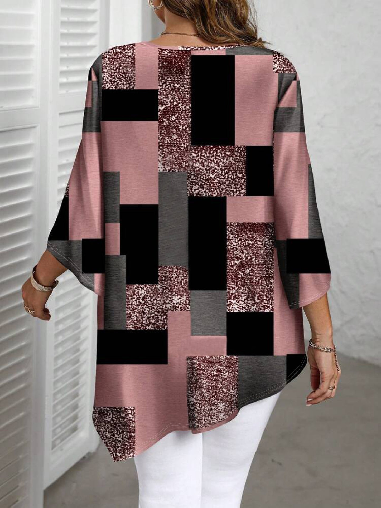 Damen Bluse , Moderne Muster , diverse Farben , Grosse Größen