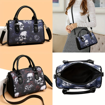 Eine stilvolle Schultertasche von Perfect Lily für Frauen im Totenkopf-Design, mit einem geräumigen und minimalistischen Design, aus Nylon gefertigt,