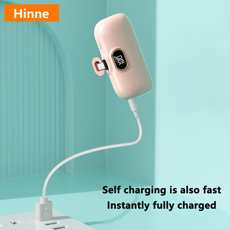 Hinne 5000mAh Mini Tragbares Ladegerät, ultrakompaktes Akku-Pack für unterwegs, Notstrom-Powerbank für das Telefon