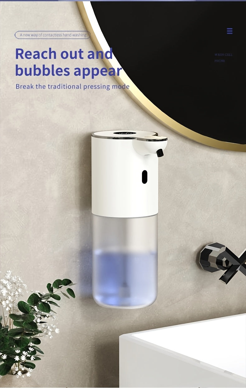 Ein 380 ml wiederaufladbarer automatischer Sensorspender für Seife, geeignet für Schaumschhandseife und Küchenreiniger mit automatischer Sensortechnologie