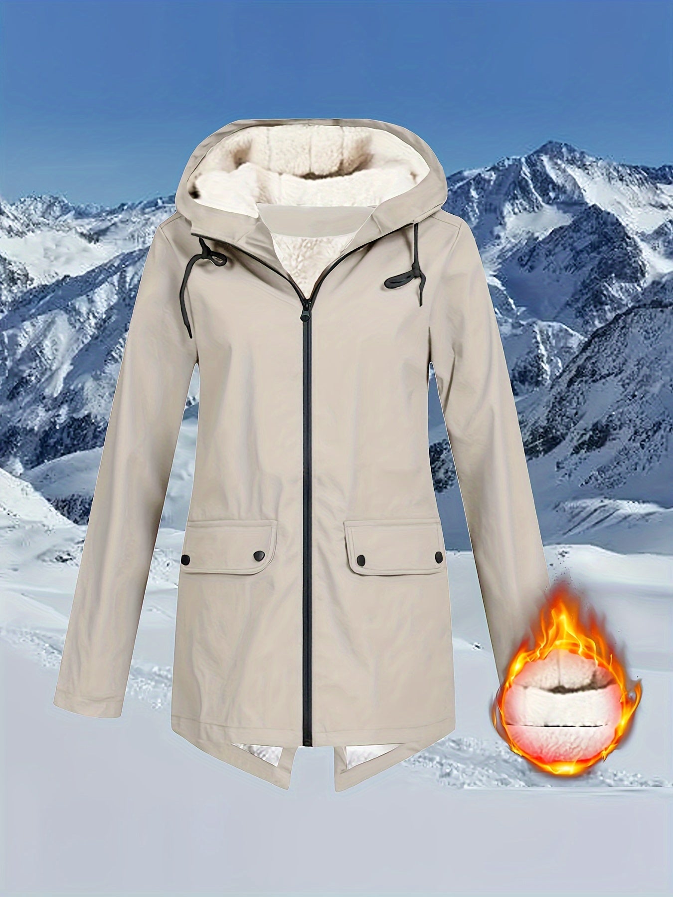Damen Jacke , Herbst/Winter mit Kapuze, Grosse Größen