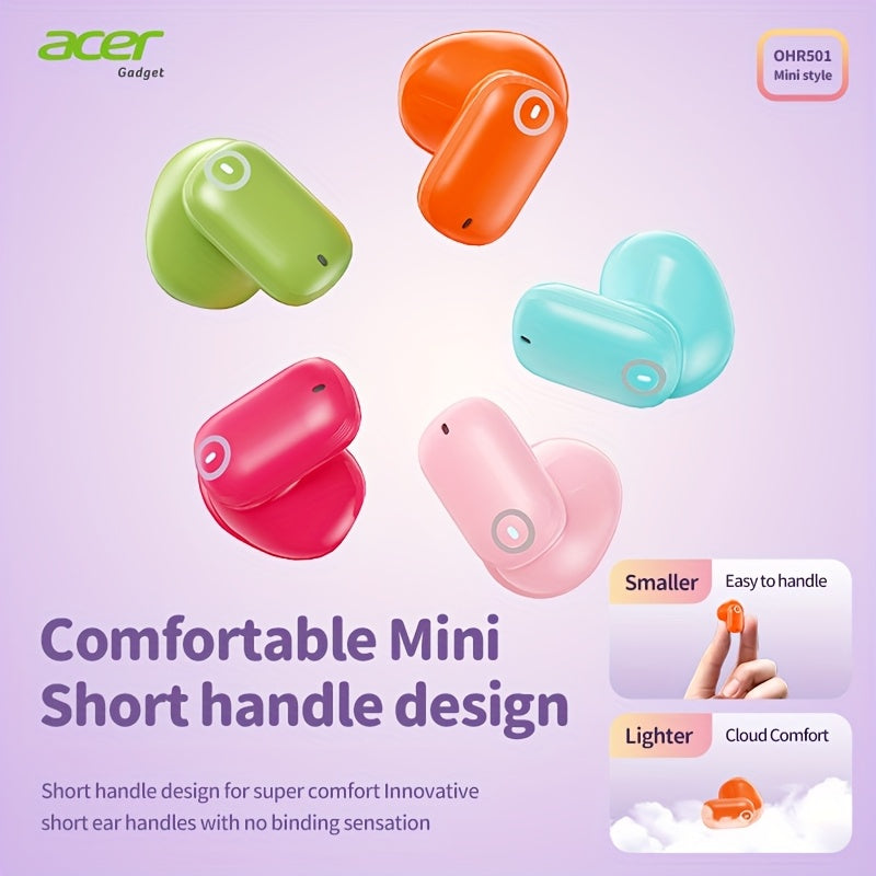 [Acer Offiziell Original] TWS Kabellose Ohrhörer mit Tiefbass-Stereo + Geräuschunterdrückung bei Anrufen, Ultra lange Akkulaufzeit, In-Ear-Design für Sport und Laufen, Mini und kompakt, HIFI-Sound, leichtes Touch-Bedienung