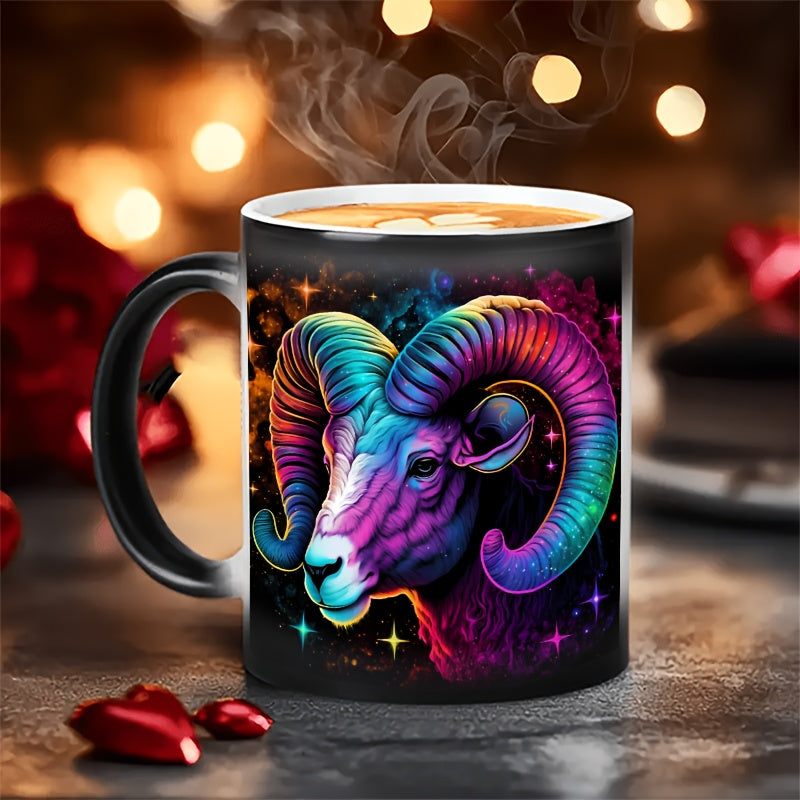 1 Stück 0,33Liter Zodiac Magic Farbwechsel-Becher - Lebhaftes Sternbild-Design, für heiße & kalte Getränke, perfekte Geschenkidee nur Handwäsche