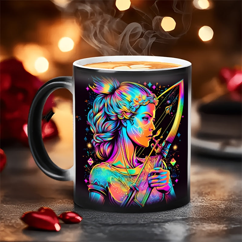 1 Stück 0,33Liter Zodiac Magic Farbwechsel-Becher - Lebhaftes Sternbild-Design, für heiße & kalte Getränke, perfekte Geschenkidee nur Handwäsche