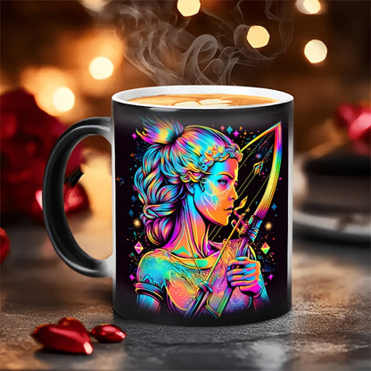 1 Stück 0,33Liter Zodiac Magic Farbwechsel-Becher - Lebhaftes Sternbild-Design, für heiße & kalte Getränke, perfekte Geschenkidee nur Handwäsche