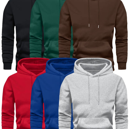 6er-Pack Lässiges Mode-Sportliches Oversized Herren Vielseitiges Trendiges Kapuzen-Sweatshirt, PLUS SIZE