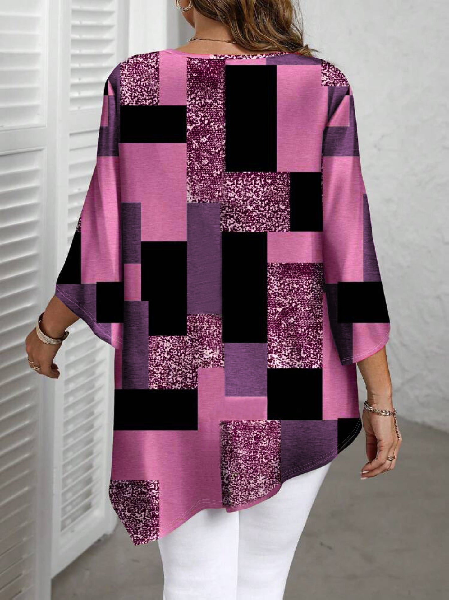 Damen Bluse , Moderne Muster , diverse Farben , Grosse Größen