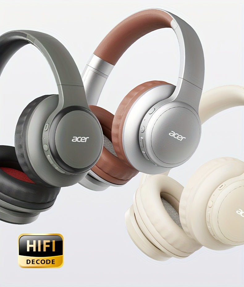 Aufgerüstete kabellose Over-Ear-Kopfhörer mit bassverstärktem Sound, leichtem klappbarem Design und integriertem Mikrofon. Inklusive 3,5-mm-Audiokabel