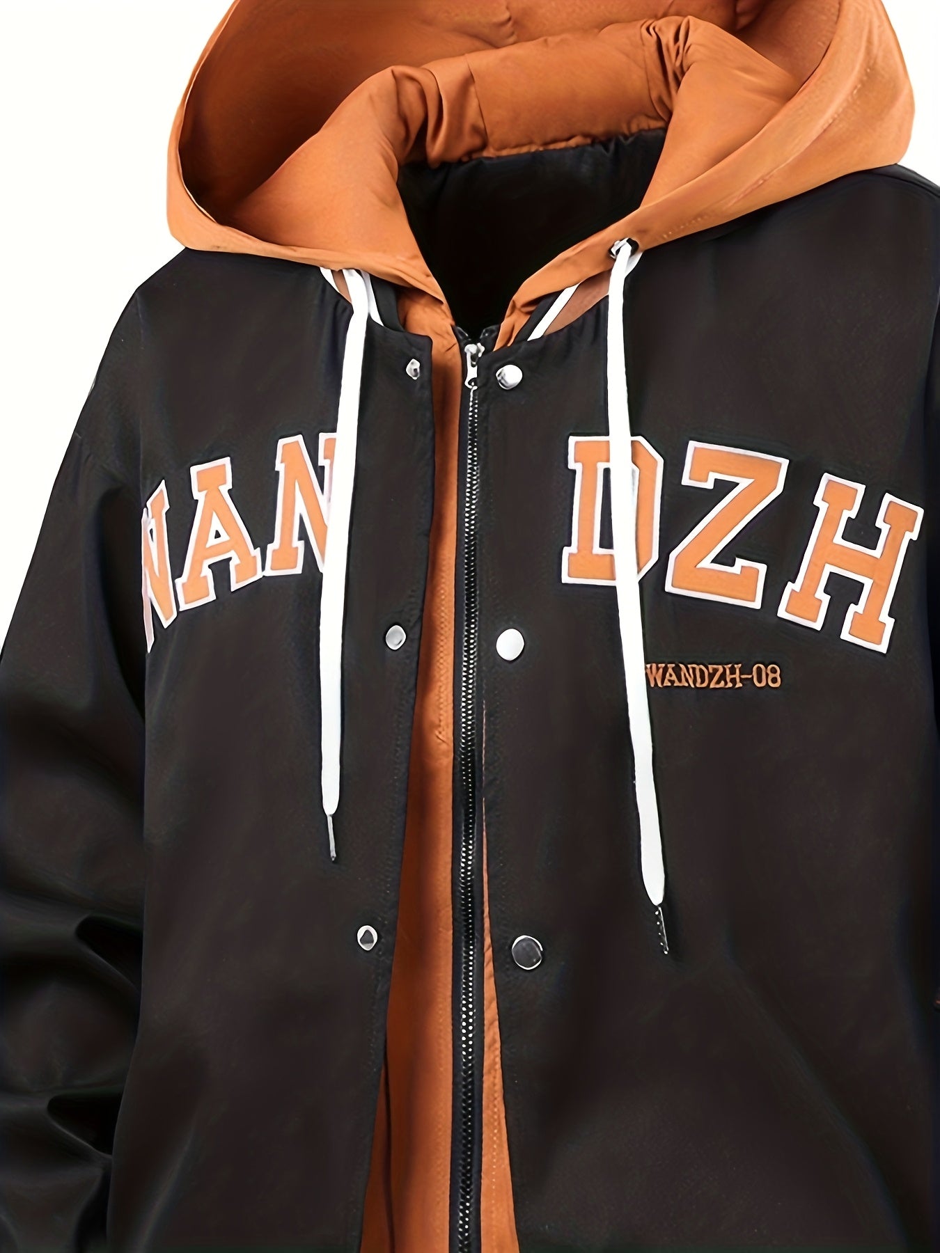Oversized Bomberjacke für Herren mit Kapuze , geeignet für Outdoor, Handwaschbare warme Pilotenjacke