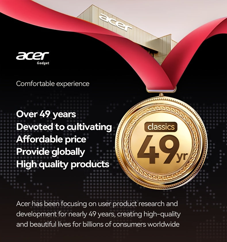 Acer True Wireless Stereo Ohrhörer | Geräuschunterdrückung bei Anrufen, Hi-Fi-Sound, leichtes Touchscreen-Design, extra lange Standby-Zeit, Sport- und Lauf-Ohrhörer,  stilvolles Aussehen