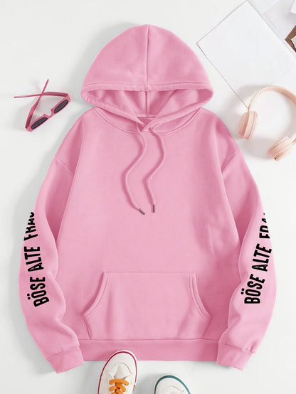 Große Größen  - Hoodie mit Totenkopf-Muster - Böse Alte Frau Druck