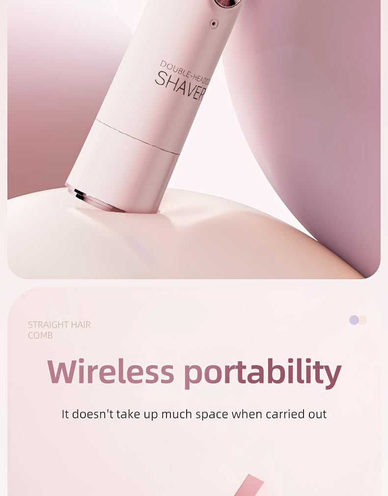 1 Stück Wiederaufladbarer Elektrorasierer mit Doppelkopf | 2-in-1 Kabelloser Unisex Nass- und Trocken-Body-Haarschneider sowie Gesichts-Epilierer, Pflegegeräte & Trimmer