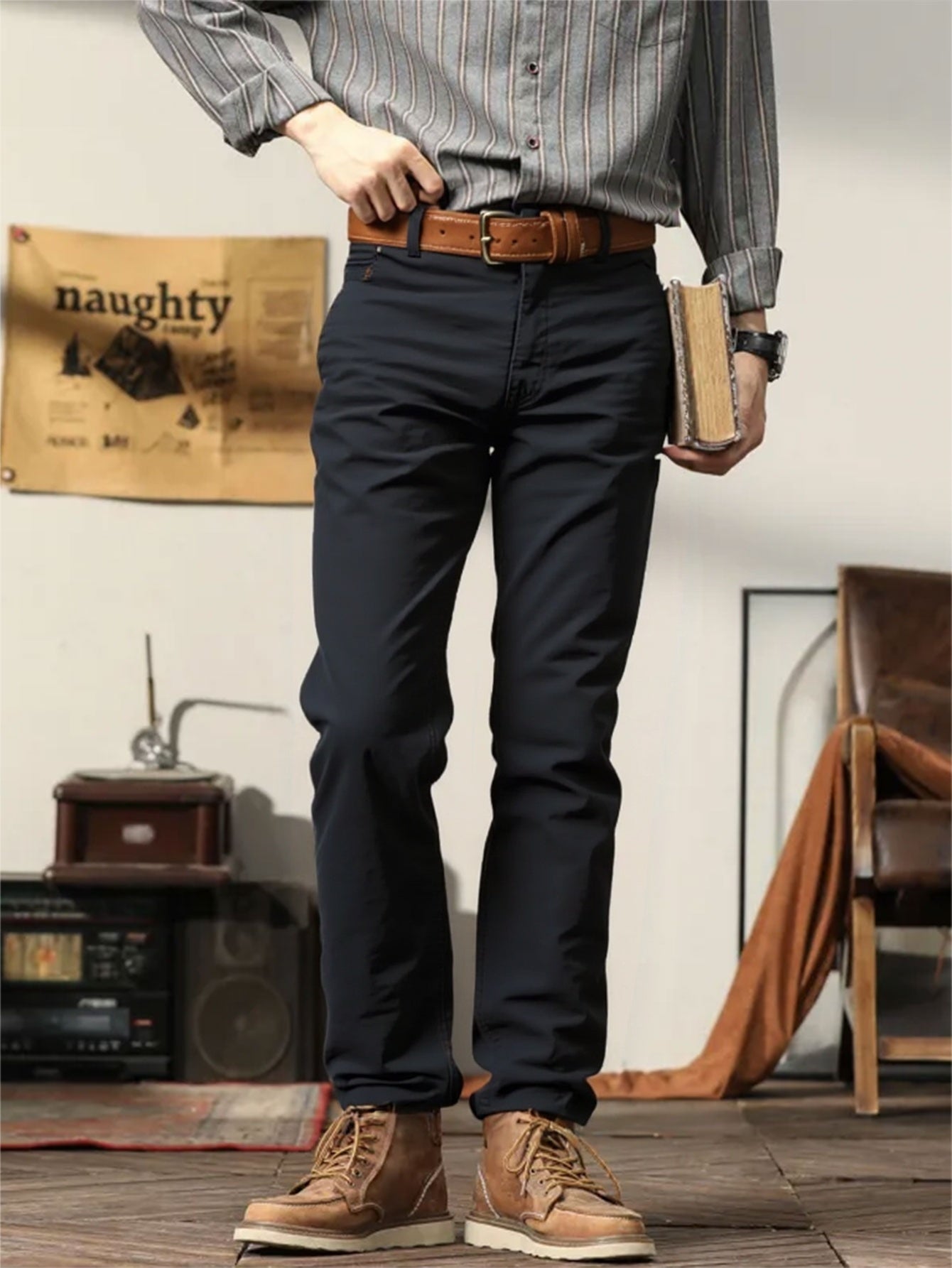2er-Set Herren Allwetter Stretch-Chinohosen - Uni, Regular Fit, , bequem & langlebig