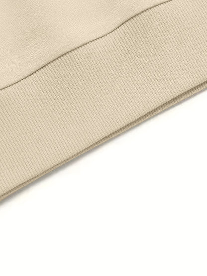 2er-Set Hoher Kragen Herbst/Winter Modischer und Eleganter Damen-Sweatshirtkleid mit Buchstabenprint am hohen Kragen - Lockerer und Bequemer Longfit, Lange Ärmel, Gefüttert