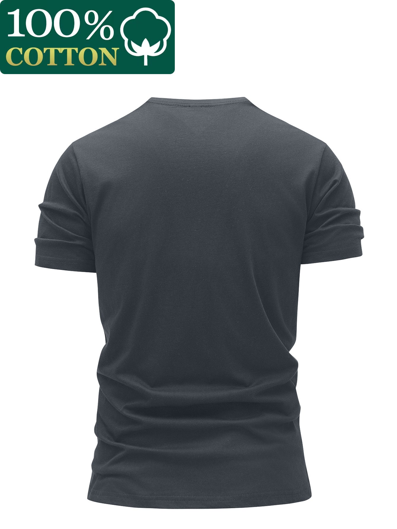 3 Stück - 100% Baumwolle T-Shirt mit Abenteuer-Stil Kompassdruck, lässiges Rundhals-Design, sommerliches trendiges Herrenoberteil