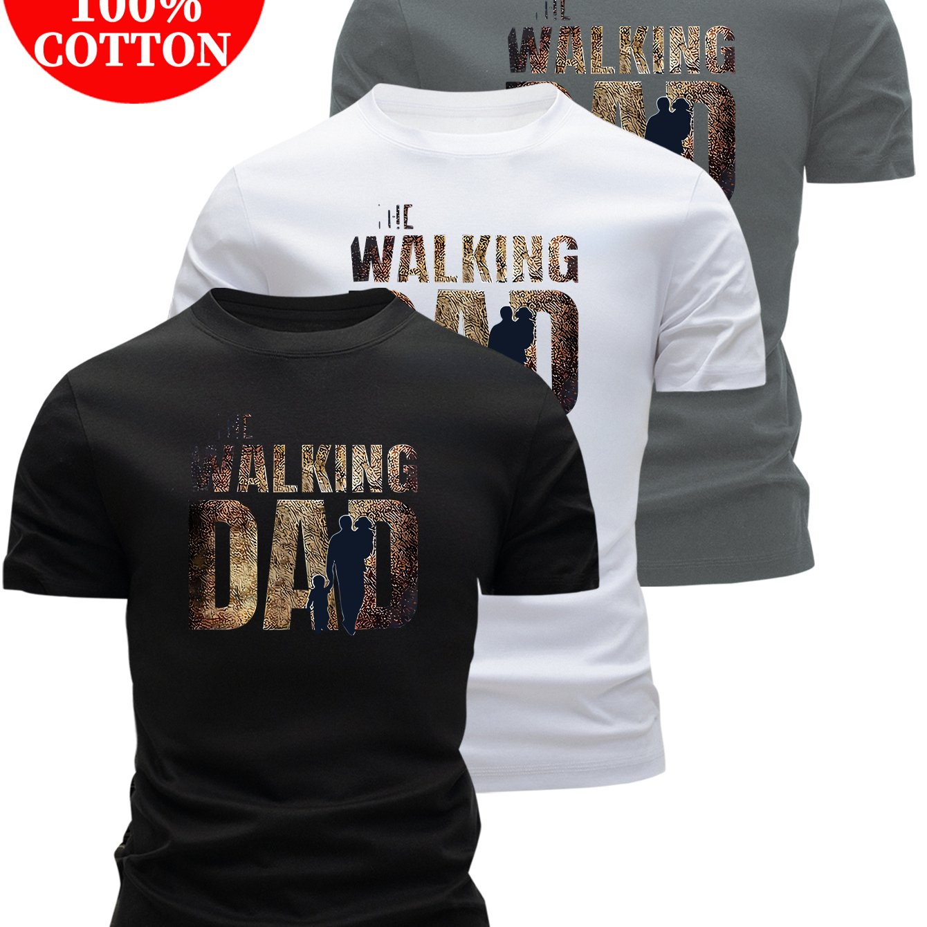 3er-Set Herren T-Shirts aus 100% Baumwolle