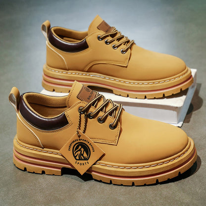 Herren Klassische Gelbe Oxfords  ,strapazierfähiger PVC-Sohle