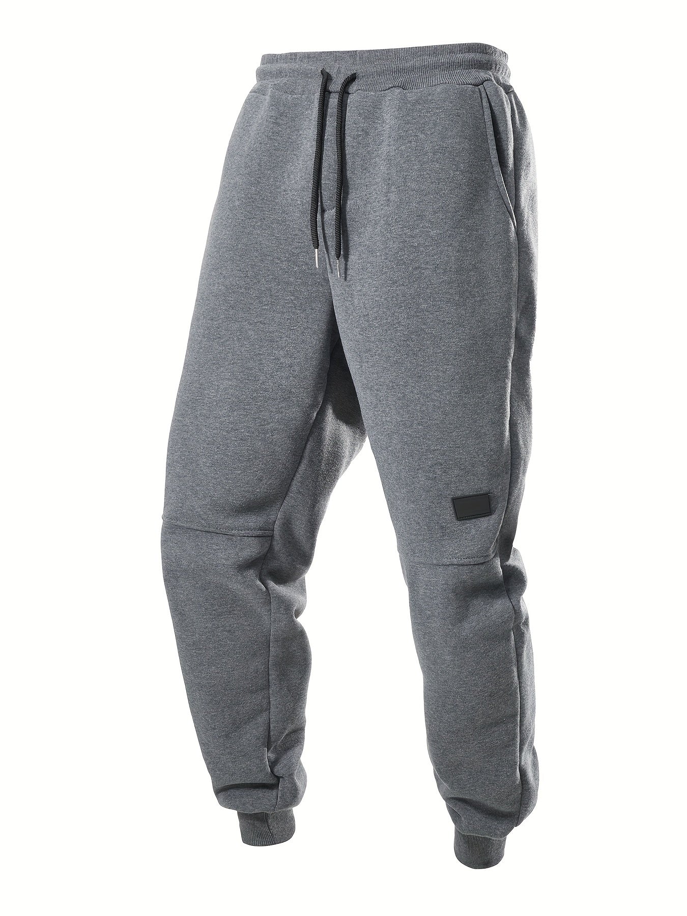 5er-Set Herren-Fleece-Jogginghosen mit Kordelzug, einfarbig, warm